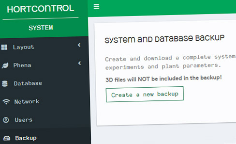 hortcontrol backup function